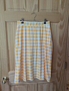 Nuggles Women's L Yellow Gingham A-Line Women's All-Sport Skirt